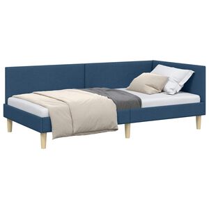 vidaXL Cornice del letto ad angolo con testiera Blu 80 cm x 200 cm