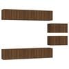 vidaXL Set Mobili Porta TV 6 pz Rovere Marrone in Legno Multistrato