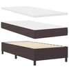 vidaXL Letto a molle con strisce LED Marrone scuro 90 x 190 cm Tessuto
