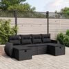 vidaXL Set Divano da Giardino 6 pz con Cuscini Nero in Polyrattan