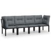 vidaXL Set Salotto da Giardino 4 pz Nero e Grigio in Polyrattan