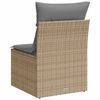 vidaXL Sedia Giardino Senza Braccioli con Cuscini Beige in Polyrattan