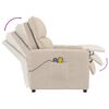 vidaXL Poltrona Massaggiante Elettrica Crema in Tessuto Microfibra