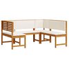 vidaXL Set Panchina da Giardino 3 pcs Marrone Legno di Acacia Massello