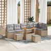 vidaXL Set Divano da Giardino con cuscino 9 pcs Beige e Grigio Chiaro