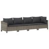vidaXL Set Divani da Giardino 10 pz con Cuscini in Polyrattan Grigio