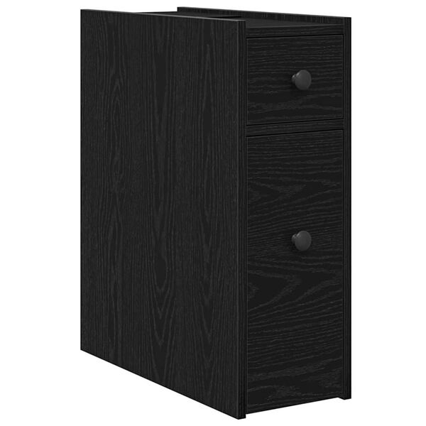 vidaXL Set di mobili per il bagno Rovere Nero 80 x 18 x 60 cm