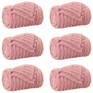 vidaXL Coperte da Pile 6 pz Rosa 150 x 130 cm 2.85 kg Panno