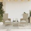 vidaXL Set da Pranzo da Giardino 3 pz con Cuscini Beige in Polyrattan