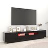 vidaXL Mobile Porta TV con Luci LED Nero 200x35x40 cm