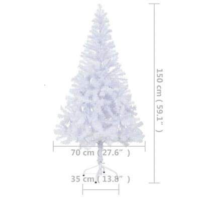 vidaXL Albero di Natale Preilluminato con Supporto 150 cm 380 Rami