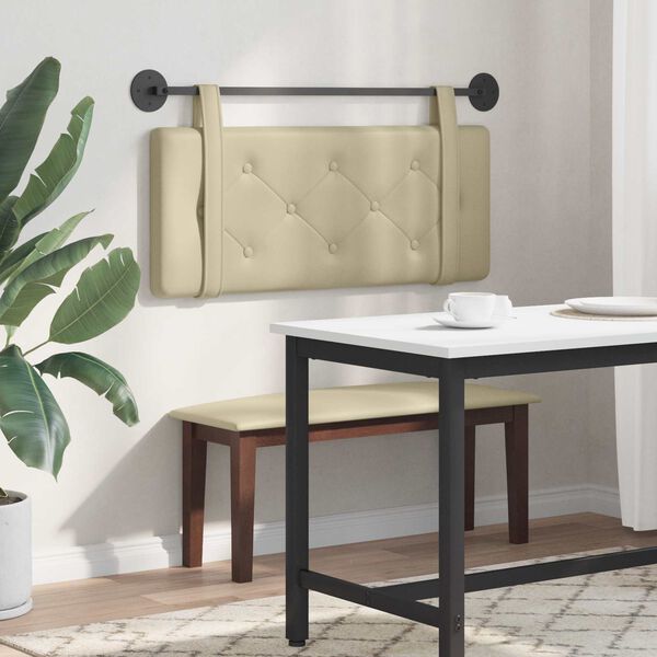 vidaXL Testata appesa Montaggio a parete Crema 100 cm Pelle Sintetica