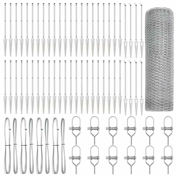 vidaXL Palo della recinzione Argento 100 x 0,4 m (rete da 25 mm)