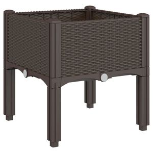 vidaXL Fioriera da Giardino con Gambe Marrone 40x40x42 cm in PP