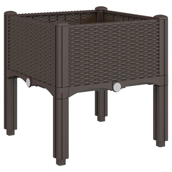 vidaXL Fioriera da Giardino con Gambe Marrone 40x40x42 cm in PP