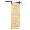 vidaXL Porta scorrevole Naturale e Nero 80 x 210 cm