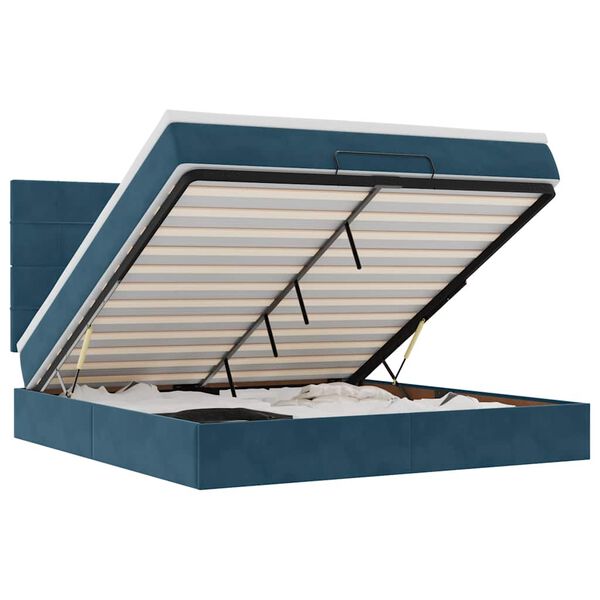 vidaXL Struttura Letto Pouf con Materassi 180x200 cm Velluto