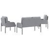 vidaXL Set divani con cuscino 3 pcs Grigio chiaro 115 x 56 x 80 cm