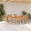 vidaXL Set da Pranzo per Giardino 7 pcs Beige Poly Rattan