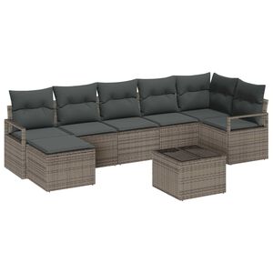 vidaXL Set di divani con cuscino 8 pcs Grigio chiaro polyrattan