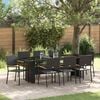 vidaXL Set da Pranzo per Giardino 9 pcs Nero polyrattan