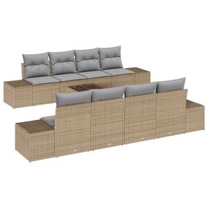 vidaXL Set Divano da Giardino 8 pcs Beige e grigio polyrattan