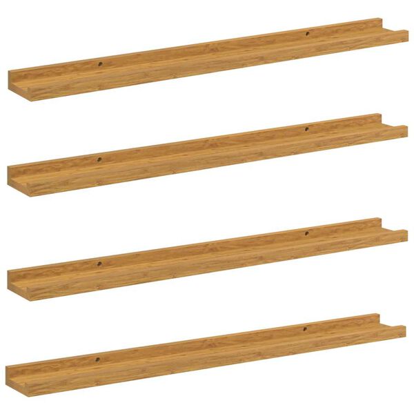 vidaXL Scaffale da parete 4 pcs Beige 80 x 9 x 3 cm Legno multistrato
