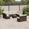 vidaXL Set Divani da Giardino 12 pz con Cuscini Marrone in Polyrattan