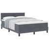 vidaXL Letto a molle con testiera Grigio scuro 140 x 200 cm Velluto