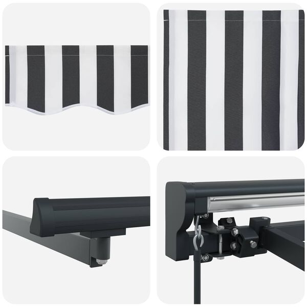 vidaXL Tenda Retrattile Antracite e Bianco 350 x 250 cm