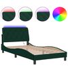 vidaXL Giroletto con LED senza Materasso Verde Scuro 100x200 cm in Velluto