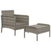 vidaXL Set di Divani da Giardino 2 pz con Cuscini in Polyrattan Grigio