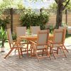 vidaXL Set Pranzo da Giardino 7pz Legno Massello di Acacia e Textilene