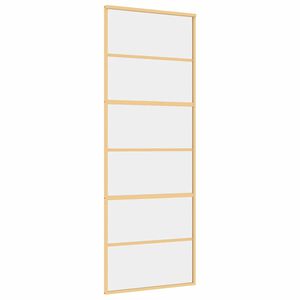 vidaXL Porta Scorrevole Dorata 76x205 Vetro Trasparente ESG Alluminio