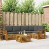 vidaXL Set divani 6 pcs Naturale e Antracite Legno di Acacia Massello