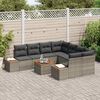 vidaXL Set Divano da Giardino con cuscino 9 pcs Grigio Poly Rattan