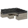 vidaXL Set di divani con cuscino 9 pcs Grigio chiaro e nero polyrattan
