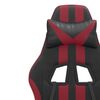 vidaXL Sedia da Gaming con Poggiapiedi Nero e Rosso Vino in Similpelle