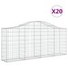 vidaXL Cesti Gabbioni ad Arco 20 pz 200x30x80/100 cm Ferro Zincato