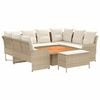 vidaXL Set di Mobili 7 pz Beige e Crema Rattan in PE