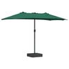 vidaXL Ombrello da giardino Verde 385 x 209 x 244 cm Poliestere