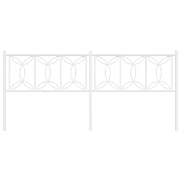 vidaXL Testiera in Metallo Bianco 200 cm