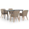 vidaXL Set da Pranzo da Giardino 5 pz con Cuscini Marrone