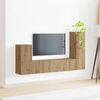 vidaXL Set mobile TV 3 pcs Rovere artigianale Legno multistrato