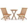vidaXL Set da Pranzo per Giardino 3 pz in Legno Massello di Teak