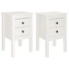 vidaXL Comodini 2 pz Bianca 40x35x61,5 cm in Legno Massello di Pino