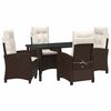 vidaXL Set da Pranzo per Giardino 5 pz Marrone polyrattan