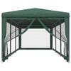 vidaXL Tenda per Feste con 8 Pareti Laterali in Rete Verde 3x9 m HDPE