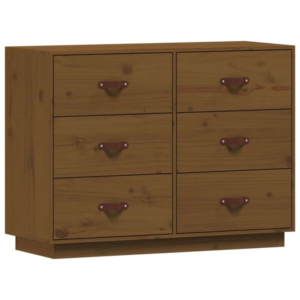 vidaXL Credenza ambra 100x40x75 cm in Legno Massello di Pino