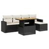 vidaXL Set Divano da Giardino 6 pz con Cuscini Nero in Polyrattan